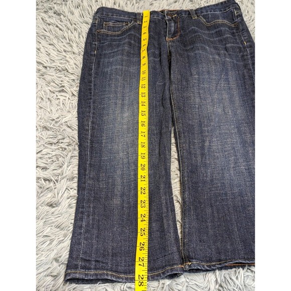 J Crew Matchstick Capri Jeans Womens Size 31 Dark Wash Blue Denim Stretch 31x20 - Picture 9 of 12
